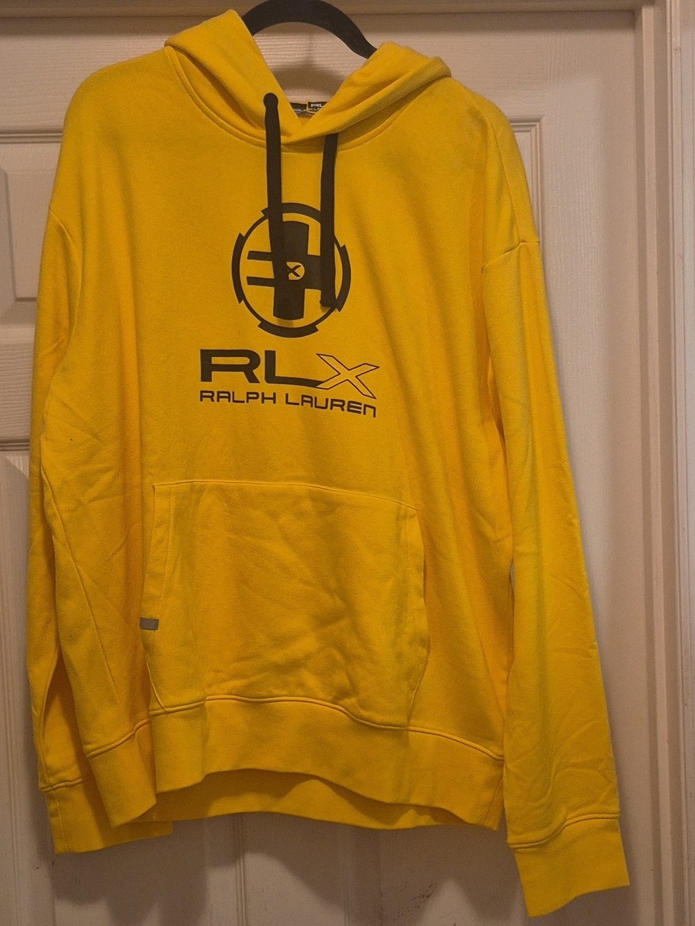 Polo by Ralph Lauren RLX Yellow Hoodie with Black Logo Sz XXL